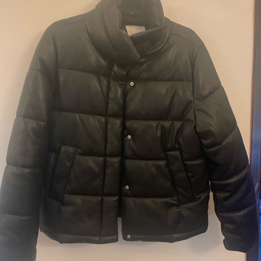 Anthropologie, Avec Les Filles faux leather puffer jacket, medium